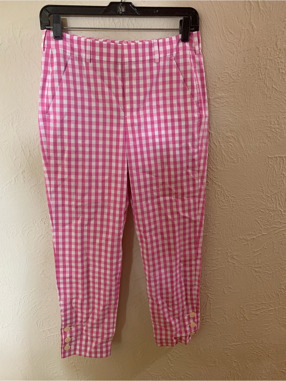 Pink Gingham Golf Pants - Lightweight Check Trousers